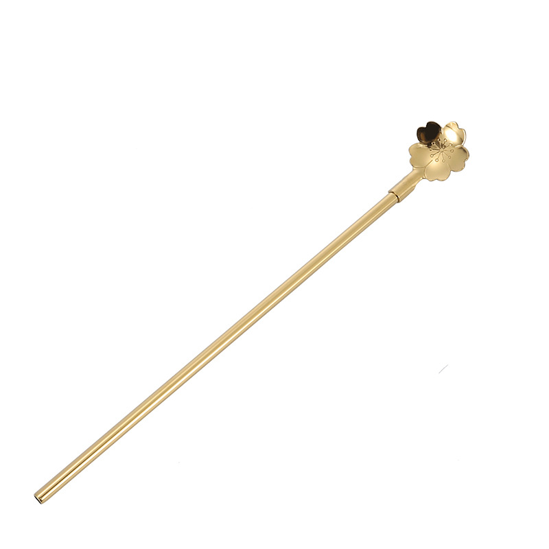 사쿠라 밀짚숟가락 골드*