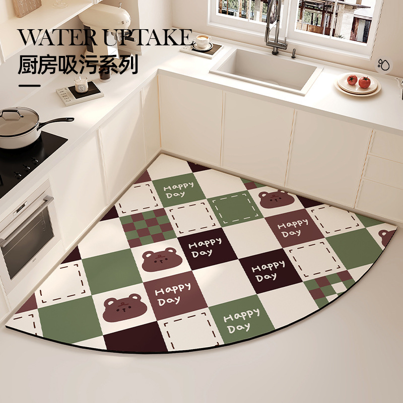 격자 무늬 해피 베어 그린