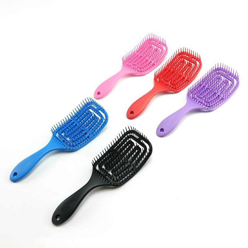 Fabricante al por mayor de peine hueco para uso seco y húmedo, peine de masaje, peine de peinado portátil, peine de dientes anchos para mujeres, peine de costillas.