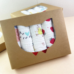 Cotton Gauze Towel Face Towel 6-Ply Refined Cotton Washable Towel Gift Box Large Gauze Towel 5-Packs 35*75