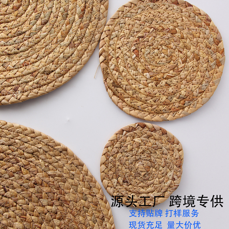 Alfombrilla de aislamiento térmico, alfombrilla de mesa, pasto de calabaza engrosado, posavasos antiescaldado, alfombrilla de olla de arena pastoral, alfombrilla de plato tejida resistente a altas temperaturas