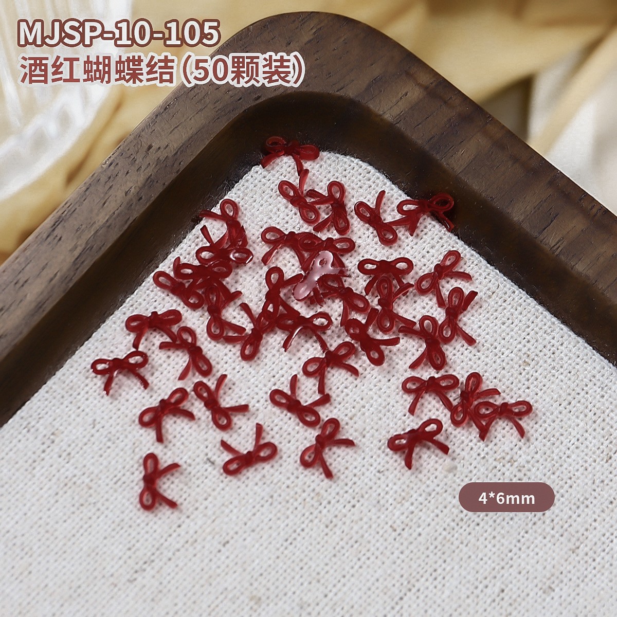 Explosiones de vino rojo flotante arco joyas de manicura línea simple arco uñas decoración pequeña al por mayor