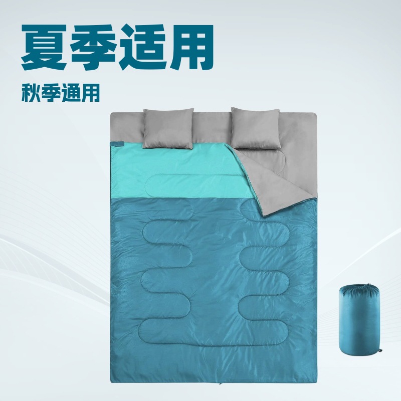 겨울철 야외 캠핑을 위한 성인용 침낭, 추위로부터 보호하기 위해 두꺼워짐, 사계절 모두 사용 가능, 여름 텐트, 밤새도록 사용할 수 있는 이불, 이중 소용