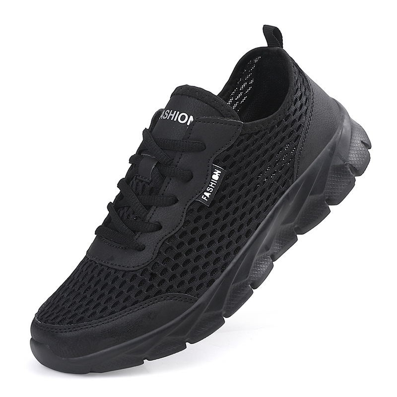Summer new lightweight breathable mesh men's shoes casual sneaker large mesh running shoes mesh shoes lace-up
