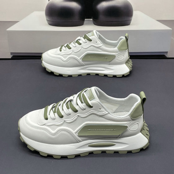 2024 Summer New Men's Shoes Mesh Hollow Breathable Sports Casual Forrest Gump Shoes Trendy All-match Thick-soled Torre Shoes