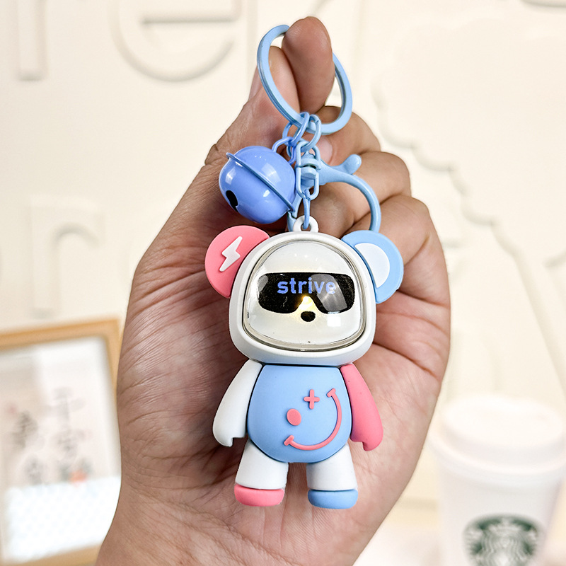 Light up bear smiley face-blue