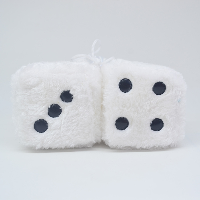 Aliexpress Amazon Wish Cross-Border Trade Plush Dice Car Pendant Dice Ornament Car Hanging Rearview Mirror Dropshipping