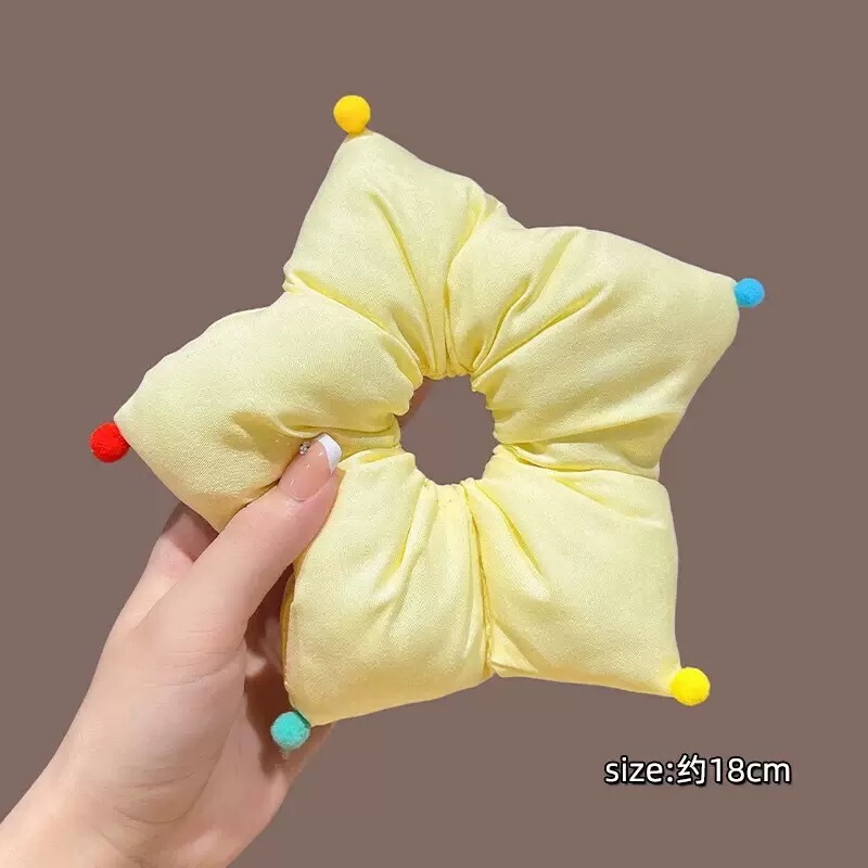 发圈波点充棉高级感发饰五角星立体抓夹小众原创鲨鱼夹少女心头饰|undefined