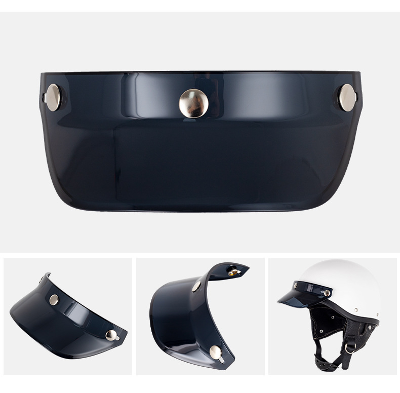 Motorcycle Helmet Brim Motorcycle Retro Helmet Three-Button Sun Visor Prince Helmet Flying Helmet Brim My01