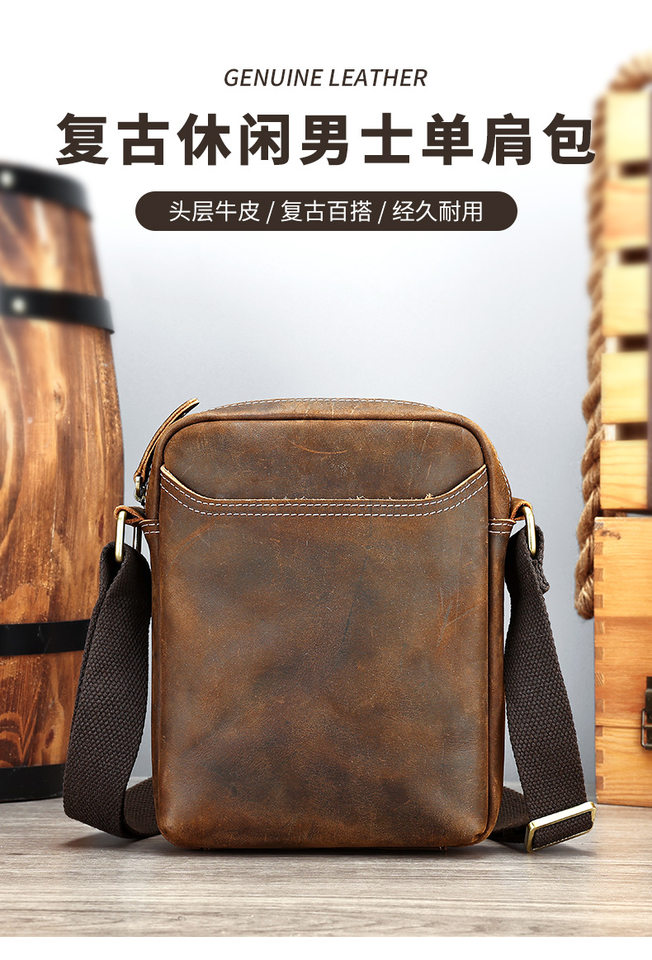 Túi đeo chéo nam da thật da ngựa điên phong cách retro, túi đeo vai đựng vừa máy tính bảng 8 inch — 1323 màu nâu, 1323cà phê, 6097 cà phê đen, 6097 màu nâu chi tiết 95