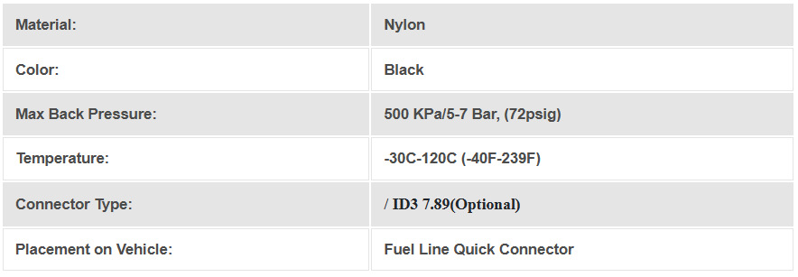 ID3 7.89 90-degree car fuel line quick connector hose fitting nylon oil pipe quick connect and quick release