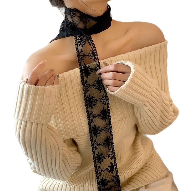 Bufanda de seda, banda larga, sensación de alta gama, chica caliente, ambiente de verano, bufanda de seda, cinta de encaje, bolsa de toalla de seda, cinturón