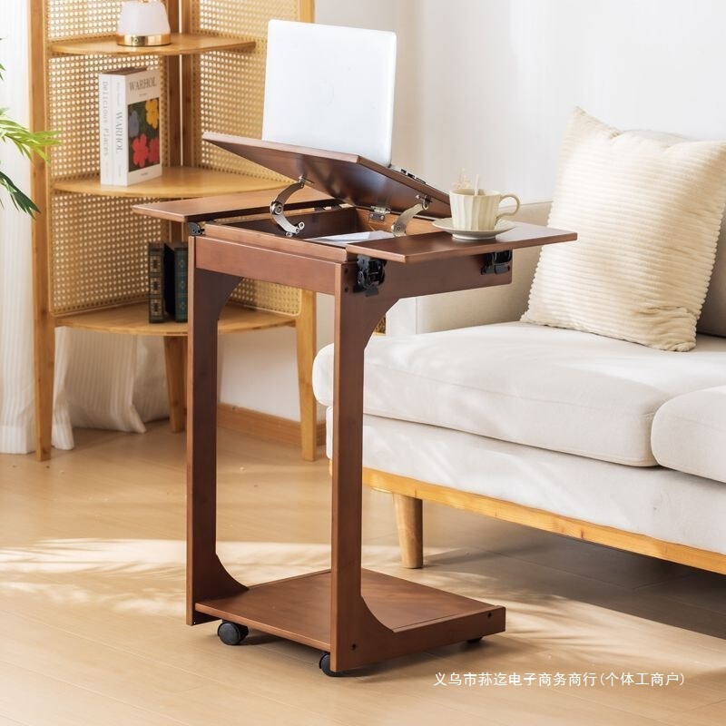 C-Shaped Flip-Top Table, Movable Folding Side Table, Bedside Computer Table with Wheels, Home Study Table, Sofa Bed Side Table C-Shaped Flip-Top Table, Movable Folding Side Table, Bedside Computer Table with Wheels, Home Study Table, Sofa Bed Side Table