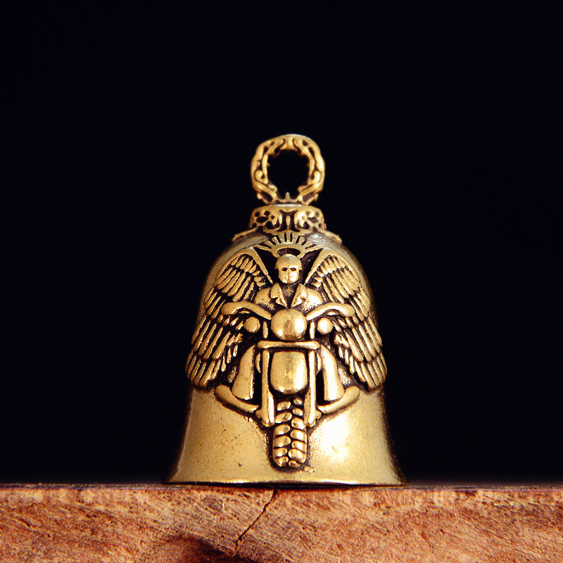Vintage Motorcycle Brass Handmade Bell Antique Accessory Bell Classical Demon-Subduing Bell Portable Small Pendant Gift Vintage Motorcycle Brass Handmade Bell Antique Accessory Bell Classical Demon-Subduing Bell Portable Small Pendant Gift