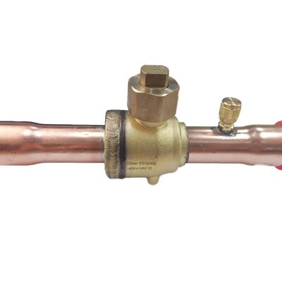 派尔克制冷球阀PKB-18S-26S空调冷库带检测口制冷截止阀球阀配件|ru