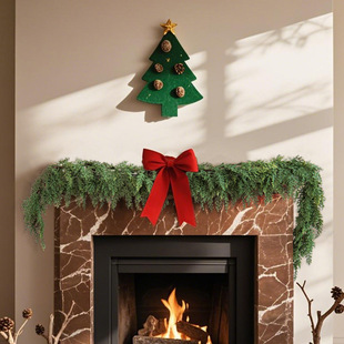 Christmas Popular Artificial Soft Rubber Green Plant Cat Tail Grass Rattan Outdoor Indoor Decoration Pine and Cypress Vine Wall Hanging