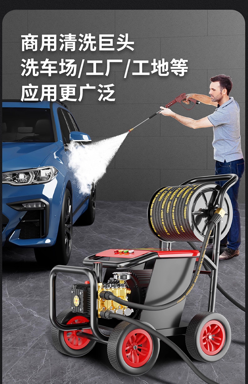 Black Cat Racing Variable Frequency Cleaning Machine 220V Commercial Car Wash Shop Car Wash High Pressure Water Gun Pump Super Supercharged Car Wash Machine