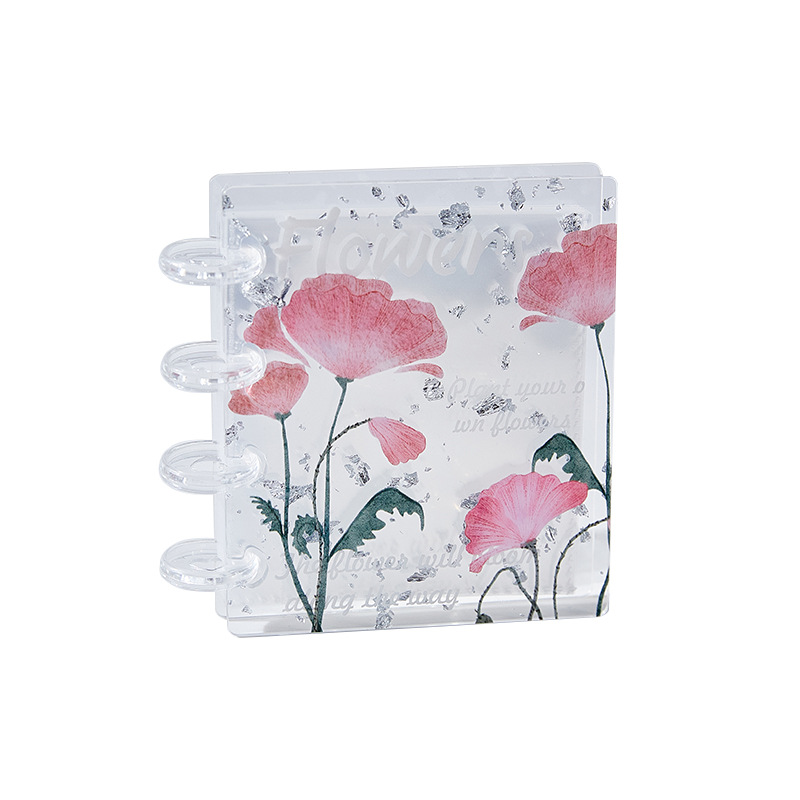 Folleto de tarjetas pequeñas de 3 pulgadas con lámina de oro floral nuevo Libro de almacenamiento Polaroid Libro de almacenamiento Libro de almacenamiento Libro de acrílico
