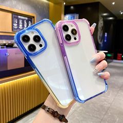 新しい iPhone 14 プラスグラデーション電話ケース新しいアクリルスリーインワン二色透明ケースに適しています
