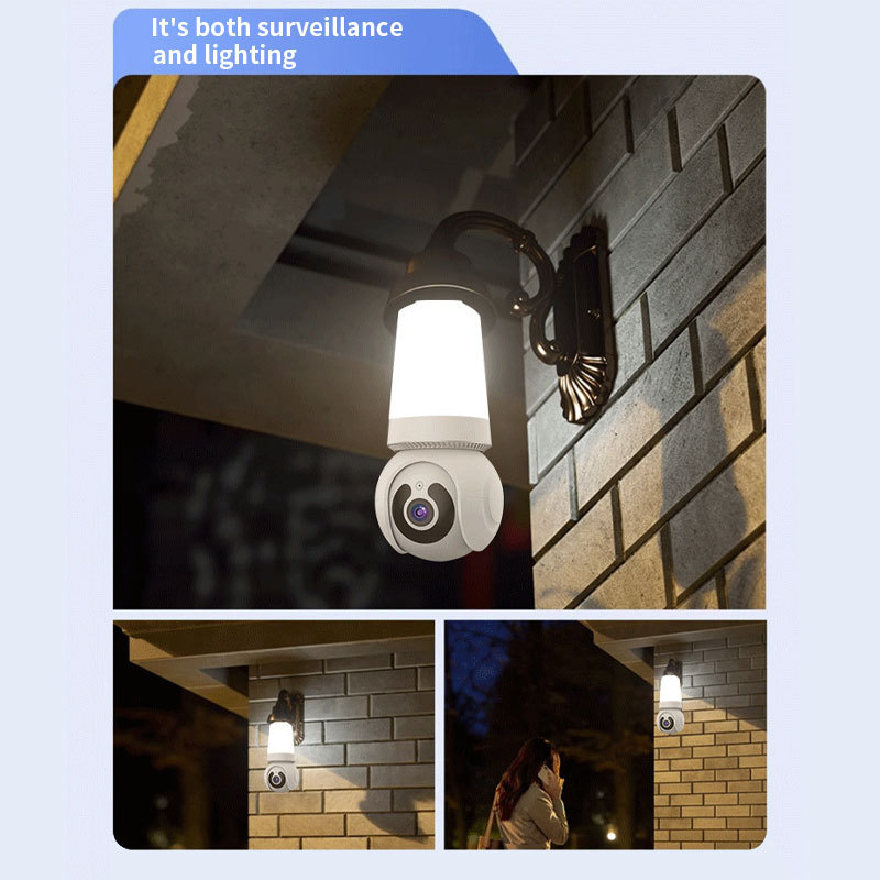 New 360-Degree Bulb Surveillance Ptz Wifi Surveillance Camera Head for Home Remote Bulb Camera