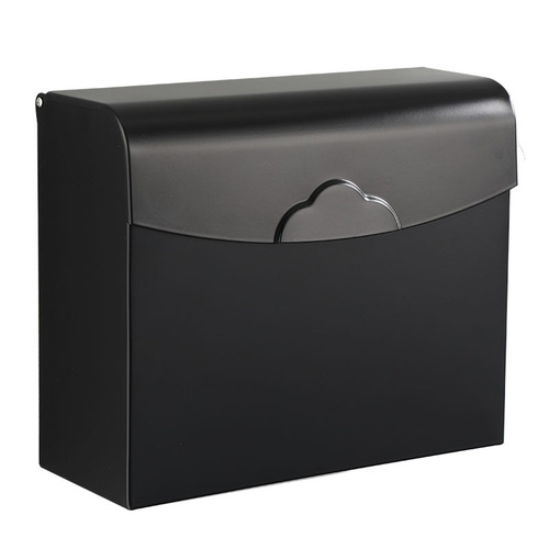 Toilet paper box bathroom black tissue box large old-fashioned toilet paper flat papyrus storage box punch-free waterproof