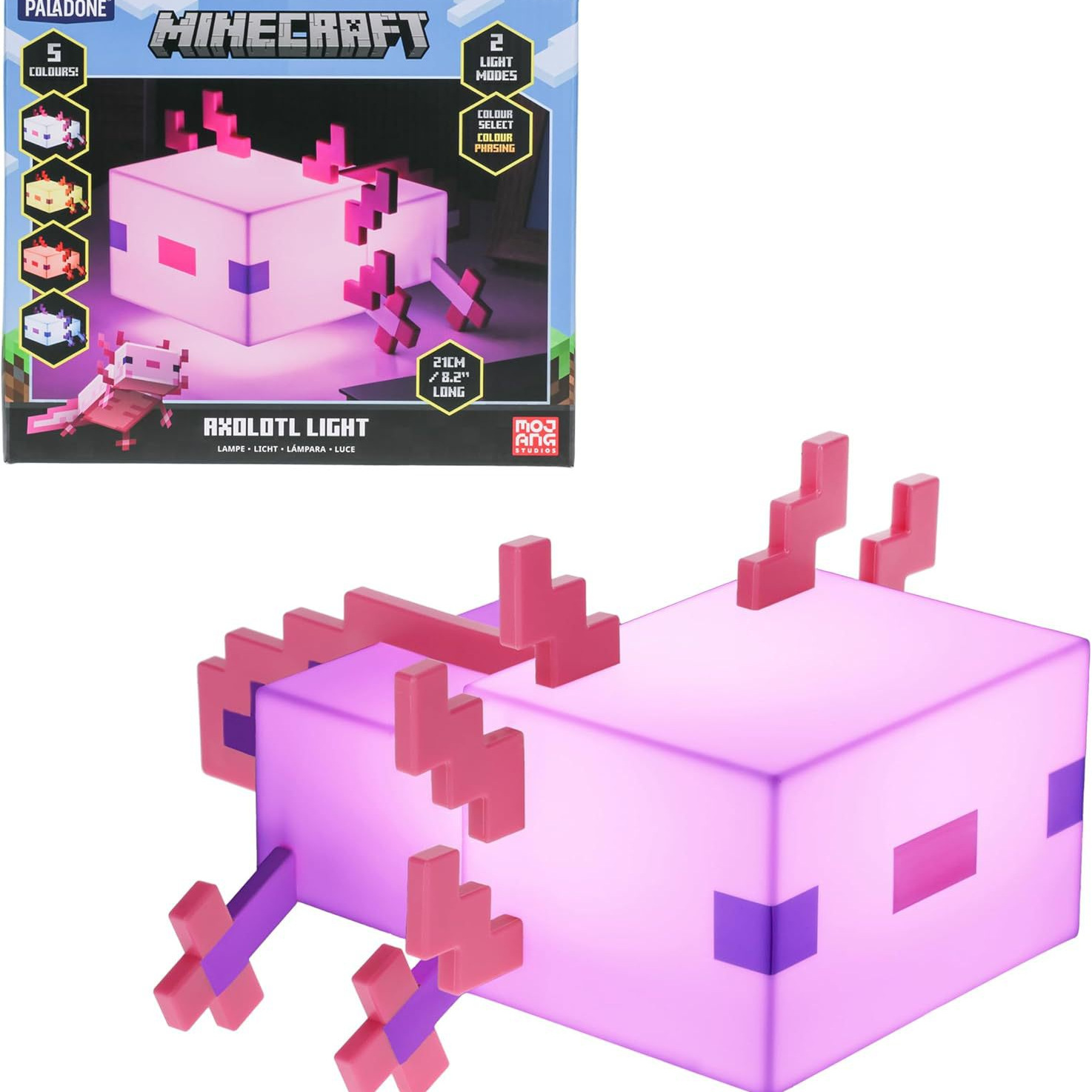 Cross-Border Game Minecraft Animal-Shaped Salamander Lamp Night Light Atmosphere Color-Changing Toy Model Gift Gift