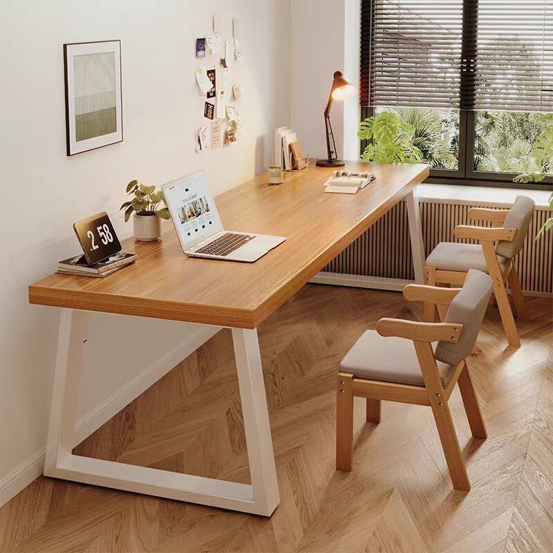 Computer Desk, Desktop Home Office Desk, Bedroom Double Solid Wood Table, Work Desk, Gaming Desk, Student Study Desk