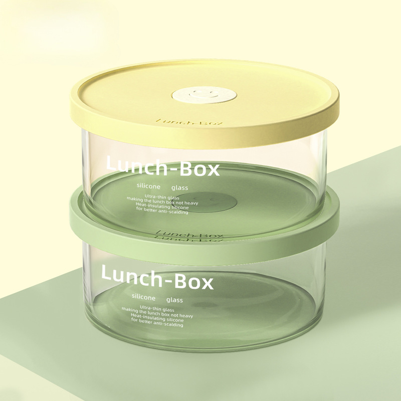 Ultra-Light Glass Lunch Box, Microwaveable, Special Bowl with Lid, Food-Grade Sealed Lunch Box for Office Workers