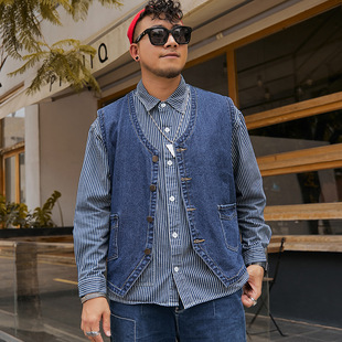 Мужской джинсовый жилет без рукавов, большой размер, оверсайз, в корейском стиле