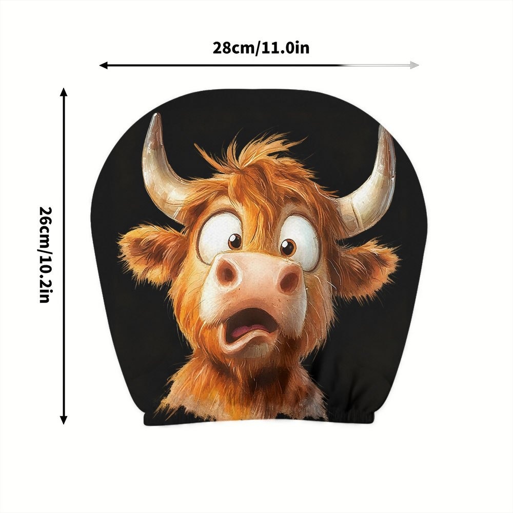 Universal Printed Headrest Covers for Cars, Various Quirky Prints, Polyester, Breathable, Antibacterial, Does Not Shrink or Become Hard