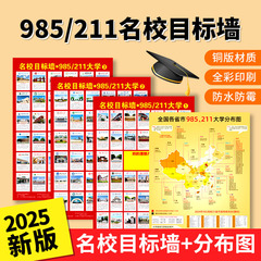 新年度名門大学目標ウォールステッカー985211 大学受験重点大学目標激励壁掛けチャート