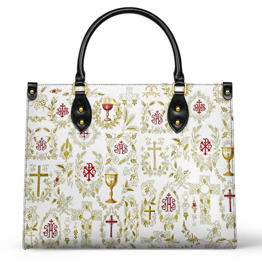 Women's Handbag - Faith & Purity Guardian Print PU Leather Shoulder & Crossbody Bag for Travel and Dating - Thumbnail 4