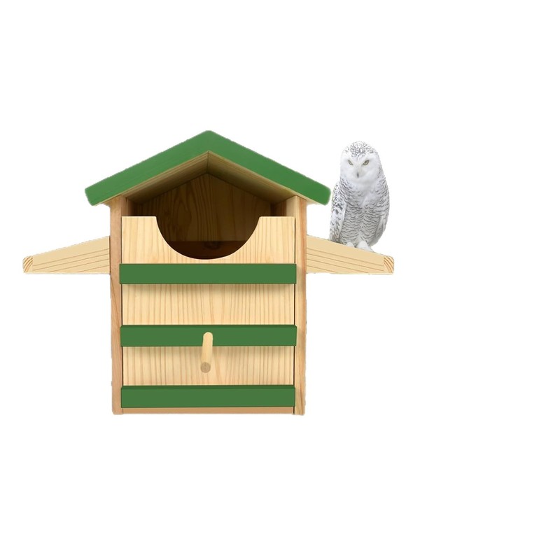 国境を越えた木製中庭フクロウ鳩の巣牧歌的な無垢材の暖かい鳥の巣フィーダー屋外庭園繁殖ボックス|undefined