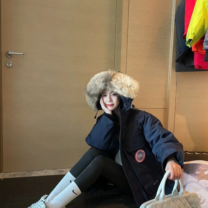 莆田08款远征大鹅羽绒服工装外套中长款大狼毛领男女同款潮流加厚|undefined