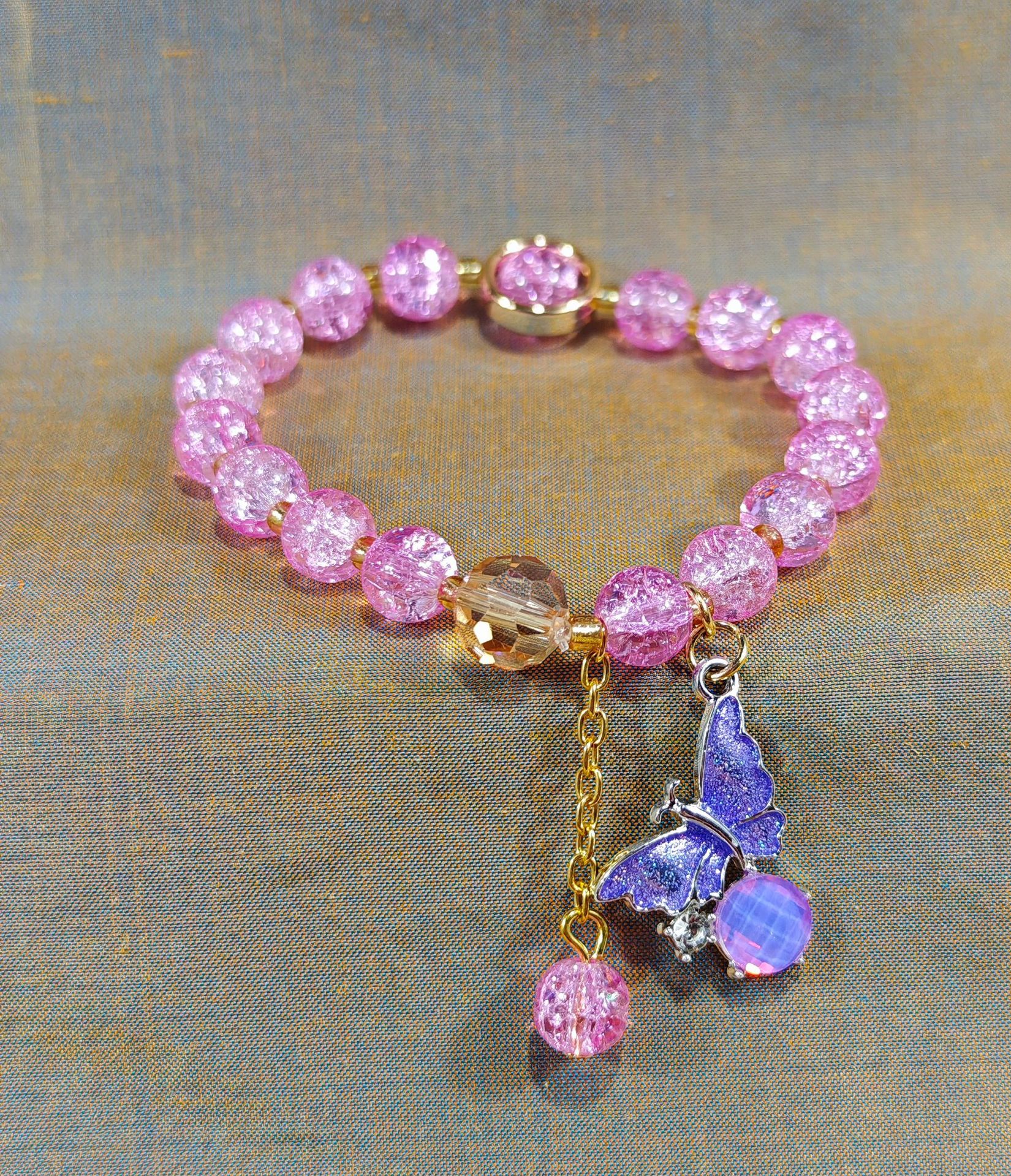 Las celebridades de Internet retro transfronterizas suelen ser todo-fósforo pulsera elástica de estilo ins simple pulsera de moda de lujo ligero, joyería de temperamento