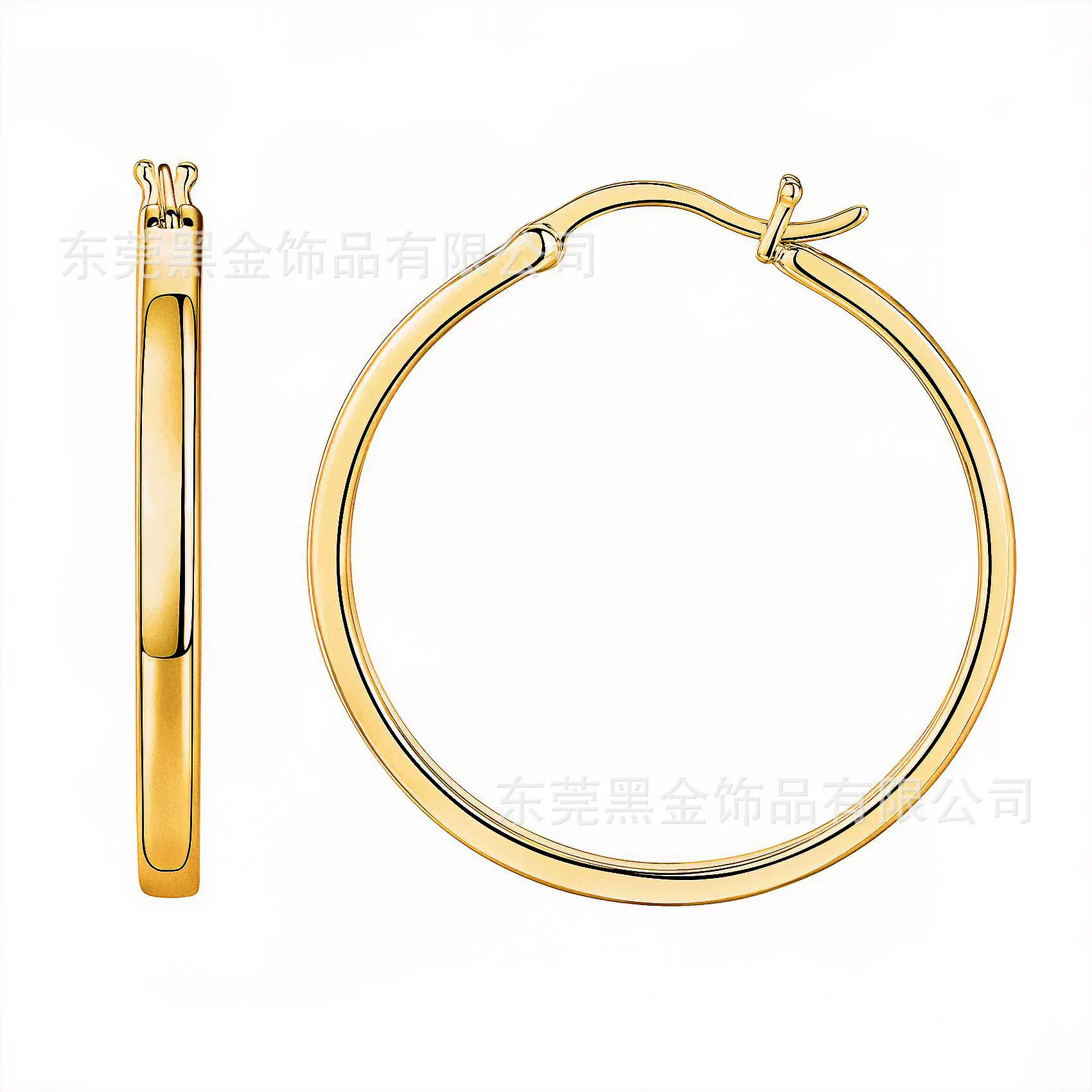 跨境专供新款不锈钢宽光面耳环素圈个性款设计优雅气质百搭女耳饰