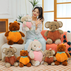 新しいかわいいココナッツ象フルーツ変身人形ぬいぐるみベビーベアなだめるおもちゃ座り人形卸売