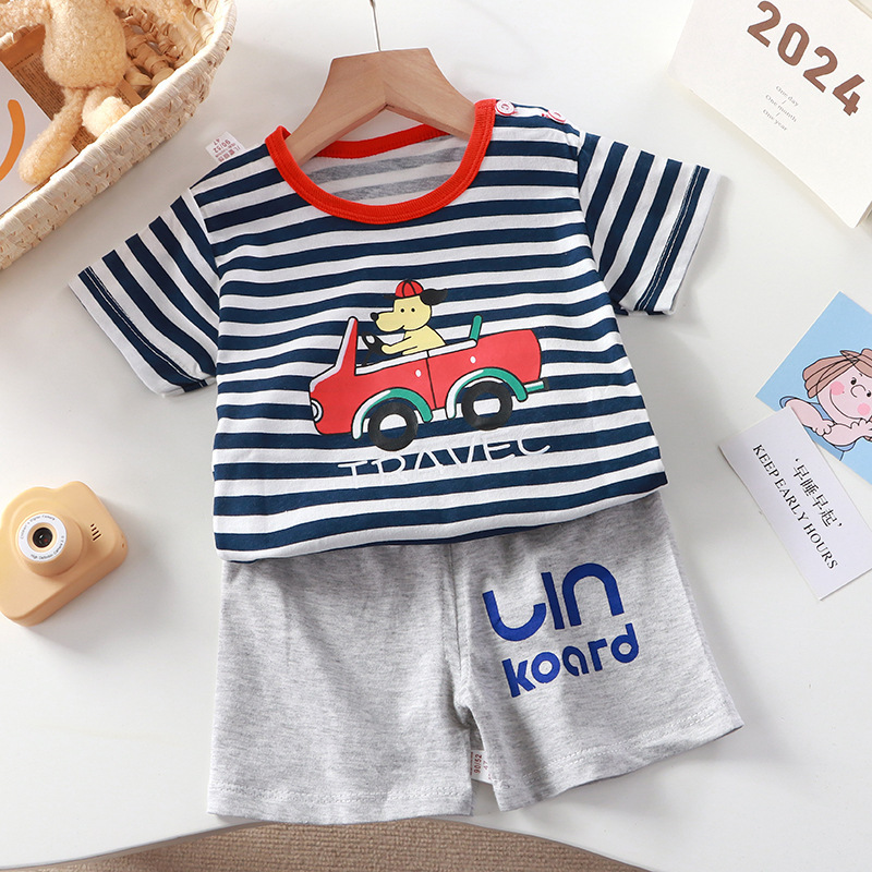 K079-red car short set