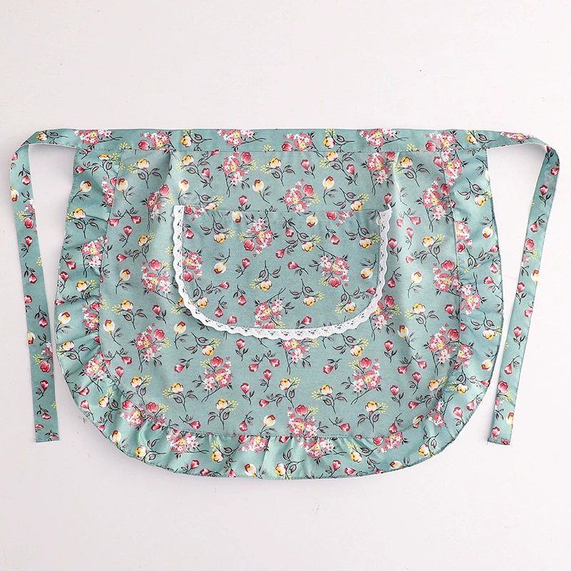 Skirt, apron for men and women for food for work, floral print, simple cut