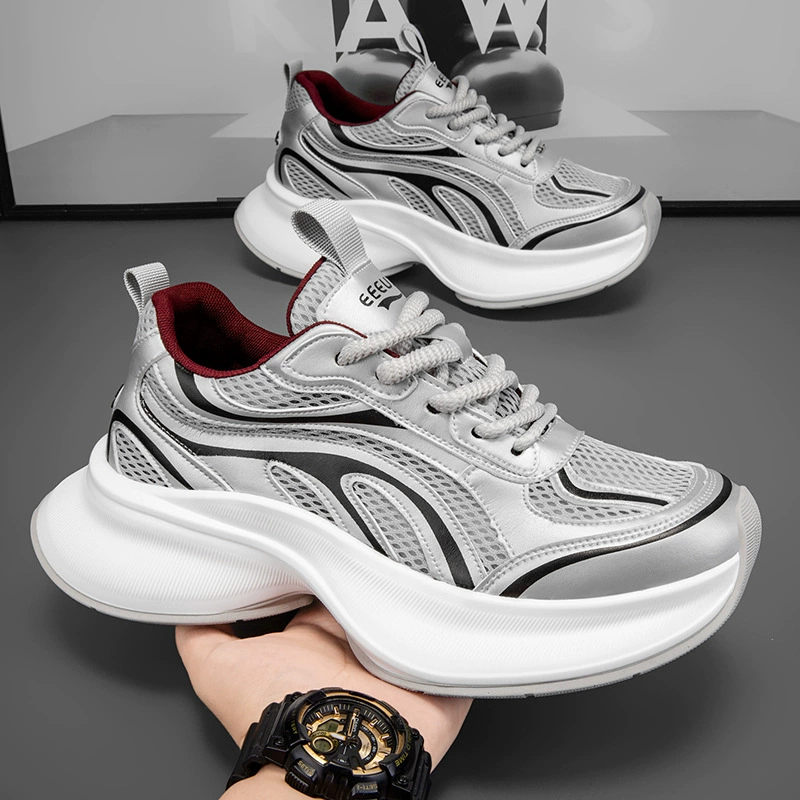 Новые летние модные мужские кроссовки в стиле ретро с дизайном в тон, удобные, дышащие, повседневные спортивные туфли для папы.