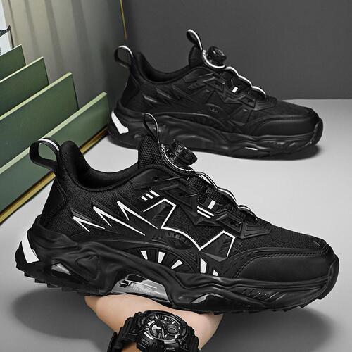 2025 Autumn New Fashion Versatile Mesh Breathable Coconut Men's Shoes with Rotating Buckle Parent-Child Sports Casual Outdoor Shoes