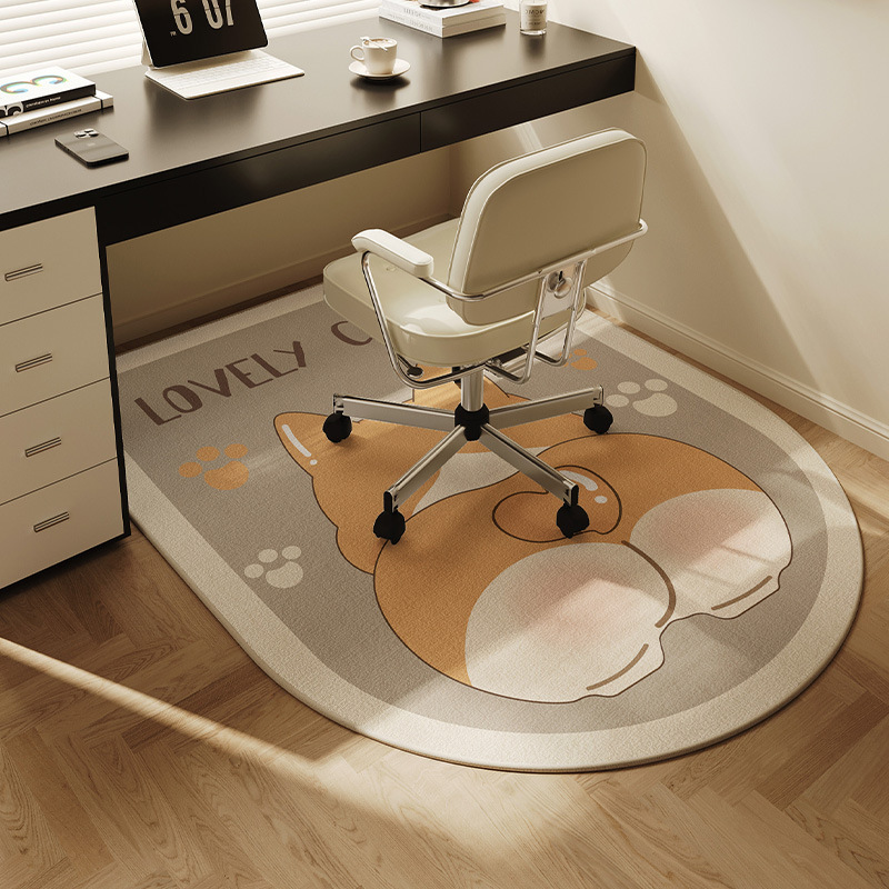 Bedroom Computer Chair Carpet Children's Study Area Chair Carpet Study Dresser Makeup Chair Under Sound Insulation Pad Round