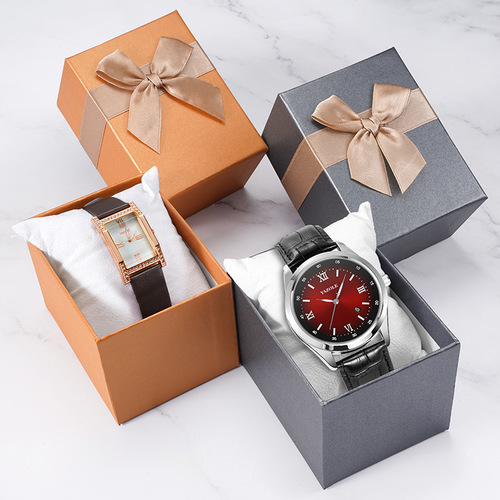 Bow watch box, watch packaging box for women, box watch gift box for women, square box, heaven and earth cover paper box