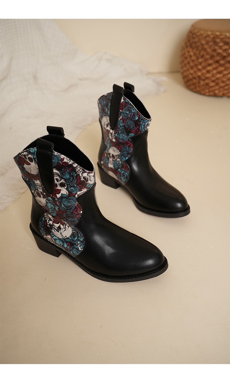 Women's Shoes 2024 autumn and winter new thick heel ladies high boots round head color matching fashion boots mid heel pu sleeve boots_voghion.com