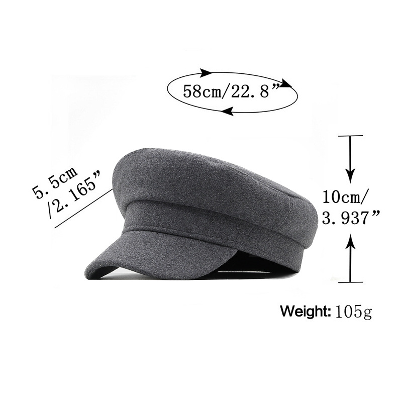 Autumn And Winter New Style Simple Solid Color Military Cap Retro Casual Wild Flat Cap Wholesale display picture 1