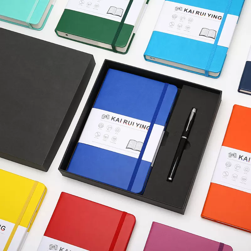 A5笔记本子定制硬面绑带记事本B5考研日记本办公会议记录本手账本