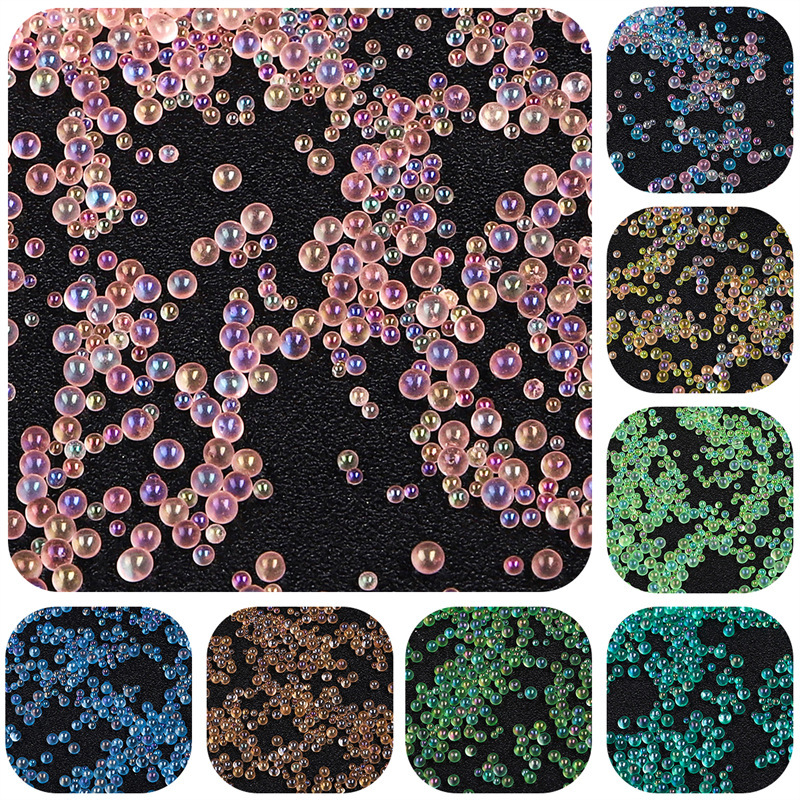 Glass non-porous color plated rice beads bubble beads diy handmade drop glue bubble beads bracelet jewelry cross-border a generation of hair