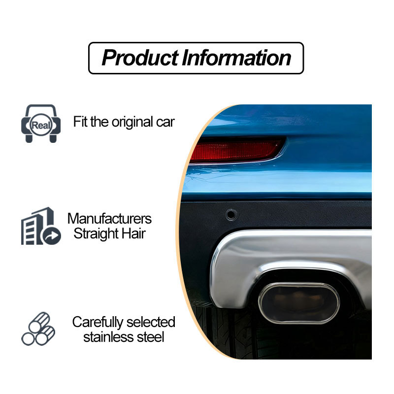 Cross-Border Best-Selling Square Flat-Mouth Exhaust Tip Stainless Steel Universal Muffler Modified Exhaust Pipe Tailpipe