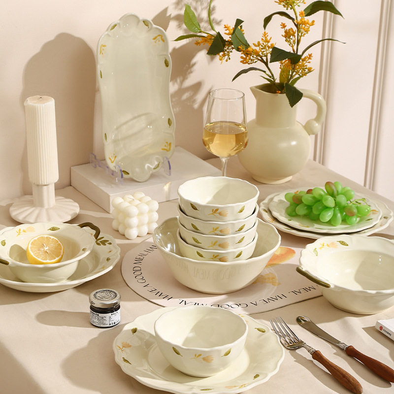 Juego de Vajilla de Porcelana Apto para Microondas para Hogar