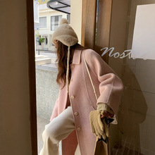 羊驼绒双面羊绒大衣女式中长款2025秋冬韩版温柔翻领毛呢羊毛外套